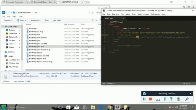 How to USE BOOTSTRAP OFFLINE for OFFLINE EDITOR