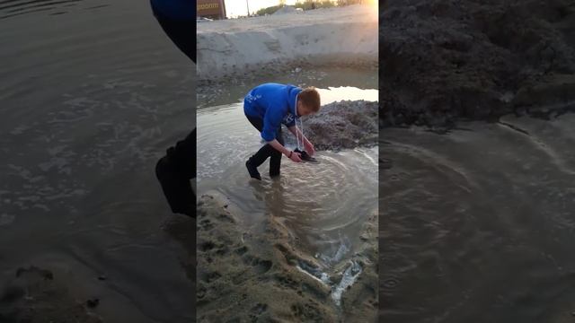 лужа с цементом.