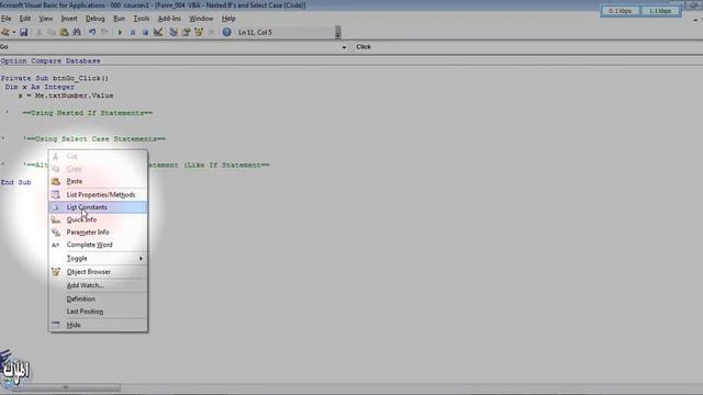 008 MS Access VBA –Decision Making  prorams  part2  برمجة اكسيس التفرع