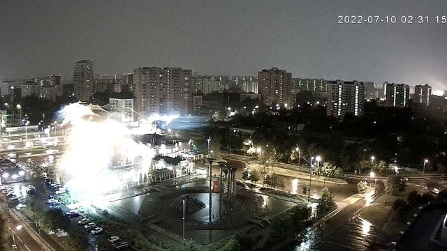 Мощная ночная гроза 10.07.2022 площадь Славы метро кузьминки