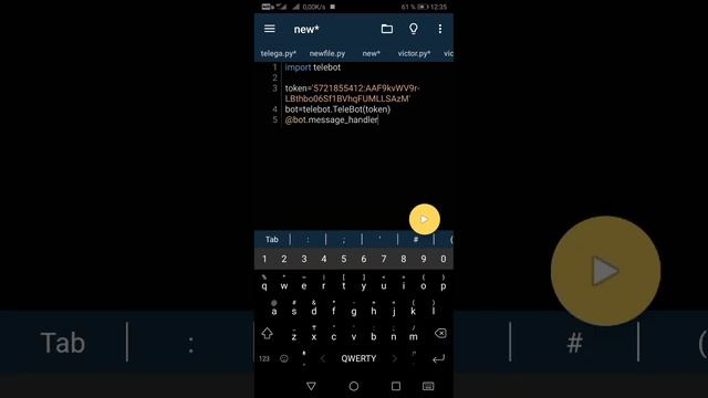 Как сделать Telegram бота на Python. Pydroid3. Часть 1