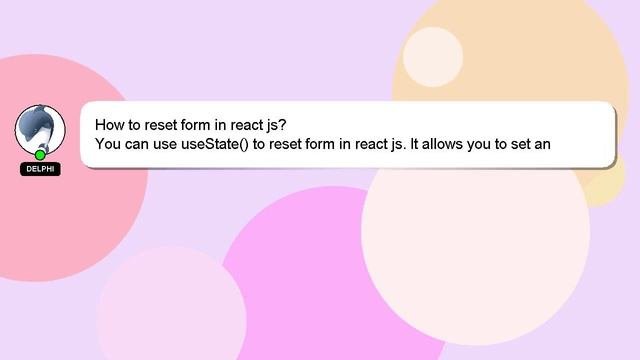 How to reset form in react js?