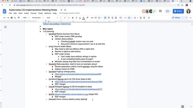 Kubernetes SIG Storage - CSI Implementation Workgroup 20210909