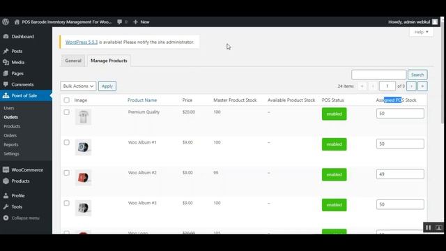 WooCommerce POS Barcode Inventory Management Plugin - Working