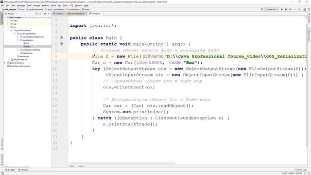 Сериализация Java. Интерфейсы Serializable и Externalizable. Java Professional. Урок 9