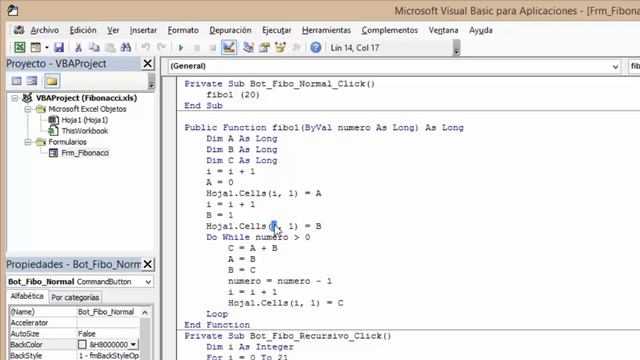 Capítulo 6: Fibonacci Excel VBA