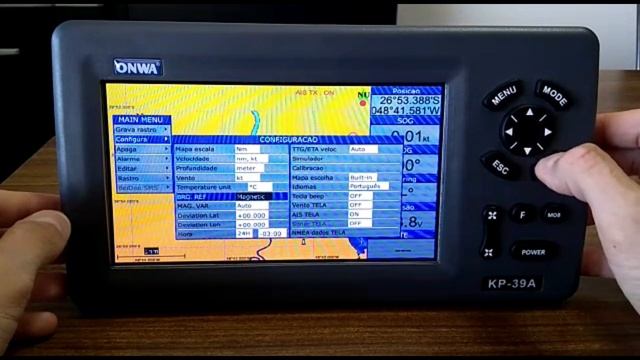 GPS COM AIS Onwa Marine - Funções e Atalhos