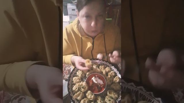 #мукбанк #манты с тыквой #ужиндлямужа #