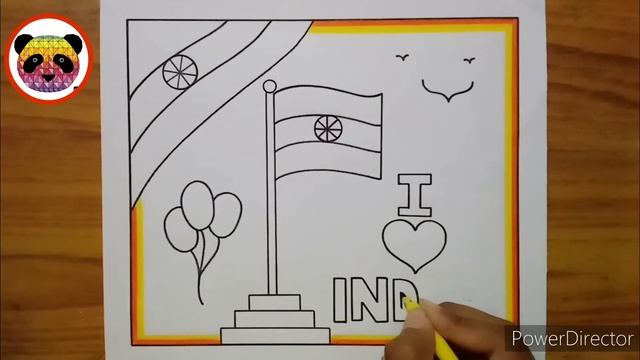 Independence Day Drawing Easy Steps / Independence Day Drawing For Beginners / Independence Day