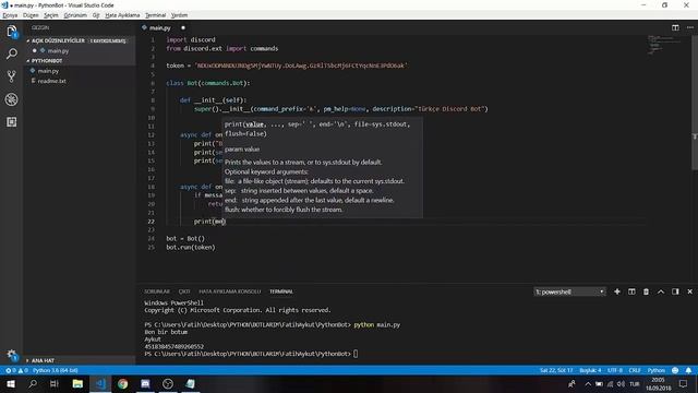 Discord.py Bot Yapımı : Bölüm 1 / Rewrite