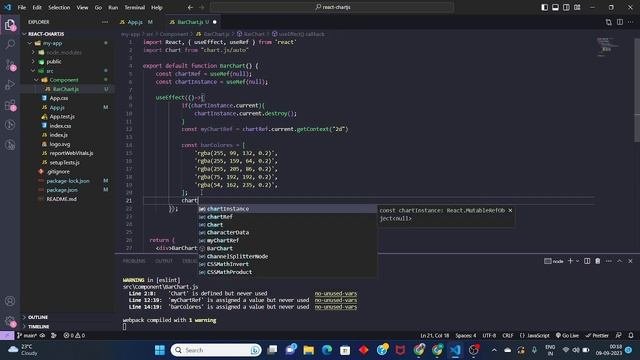 How to build Bar chart in React Js using chart.js