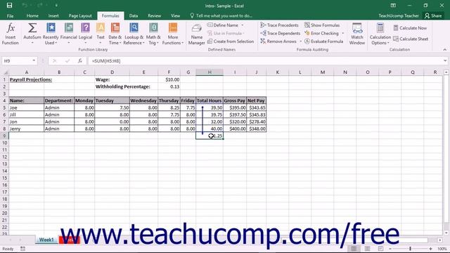 Excel 2016 Tutorial Auditing Worksheets Microsoft Training Lesson