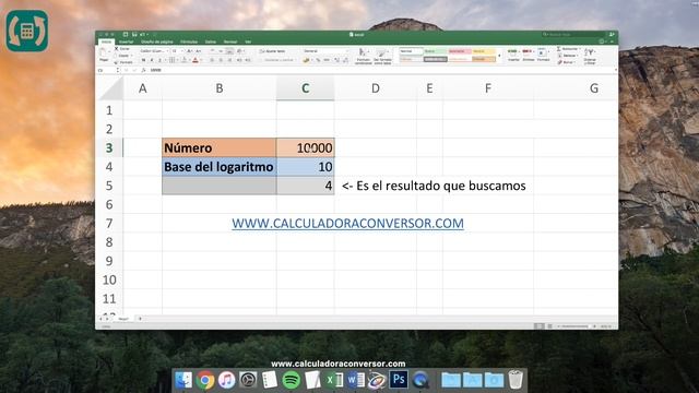 Calcular logaritmos en EXCEL, en cualquier base