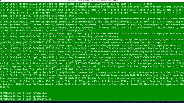 Using the 'less' , 'grep' and tail Linux commands
