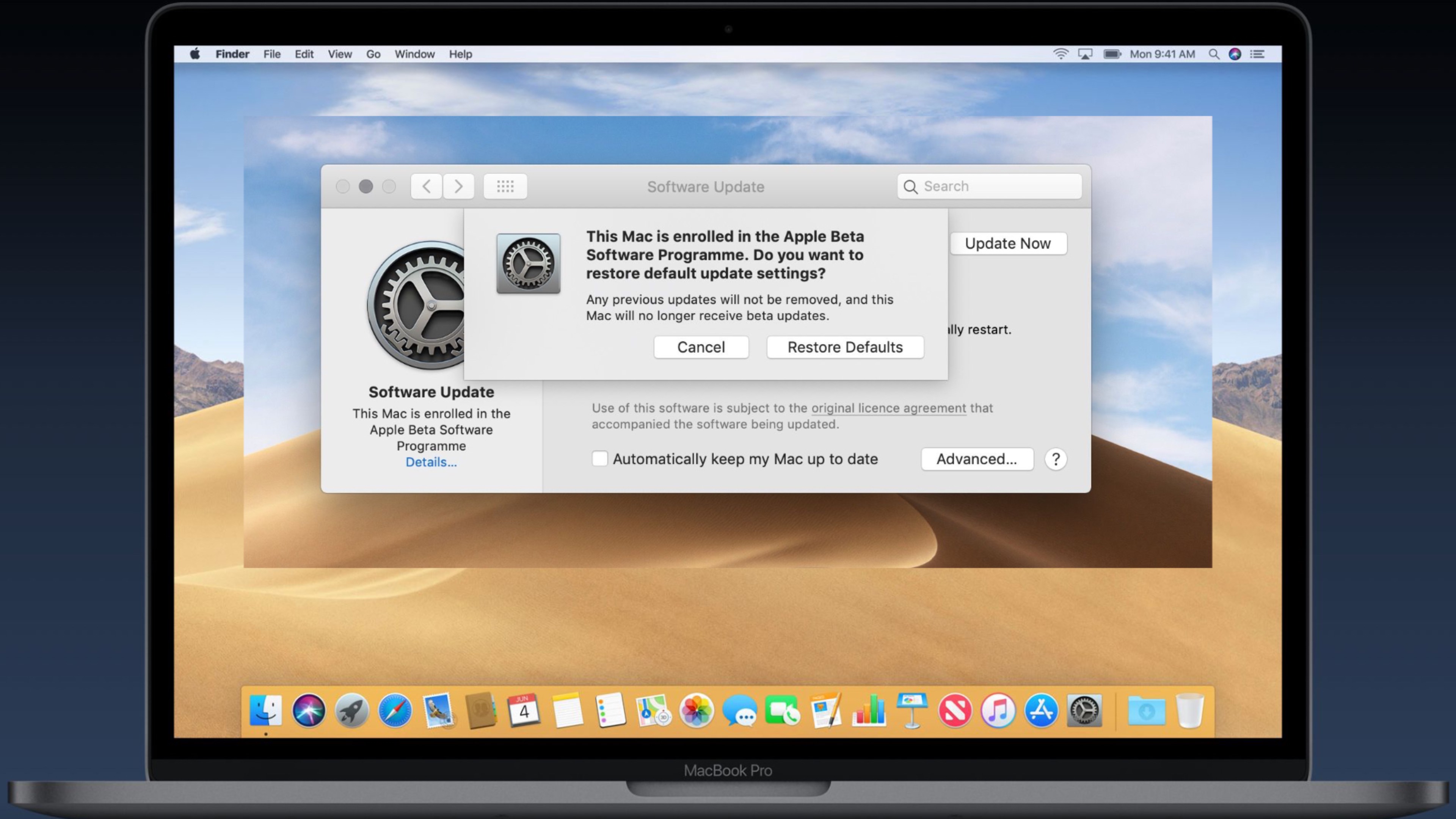 Как отказаться от получения Beta  Версий macOS  ( Older macOS)