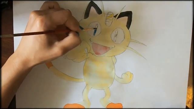 How to draw a Meowth pokemon Как нарисовать покемона Мяута