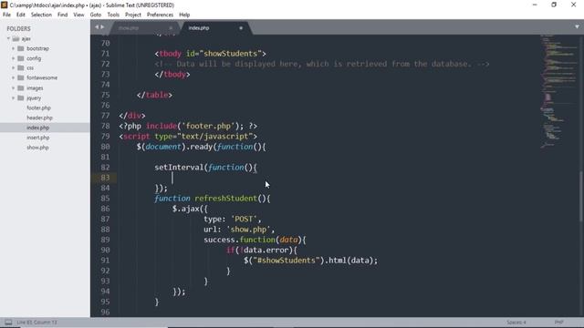 5 Show Record | JQuery Ajax complete course with Student registration project Hindi | Urdu