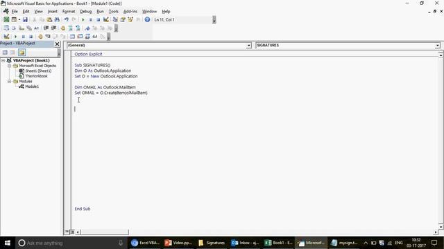 Learn MS Excel - Video 365- VBA - Add Outlook Signatures of choice