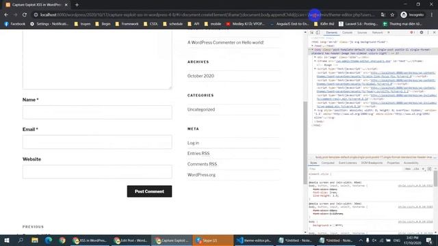 Exploit XSS in WordPress 4.8