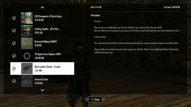 Skyrim (mods) - Porthos - Spotlight On: Black Leather Sheath - A Leather Sheath Replacer