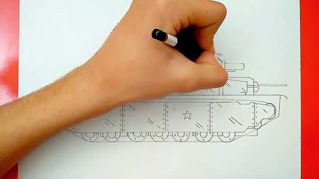 Как нарисовать танк Т35 || How to draw a T35 tank