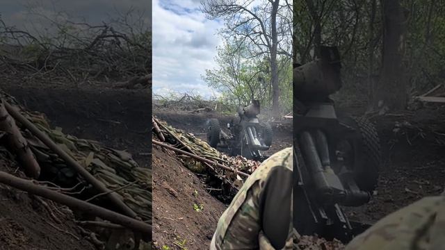 Видео от врага. Уничтоженная 122-мм гаубица Д-30 украинских формирований