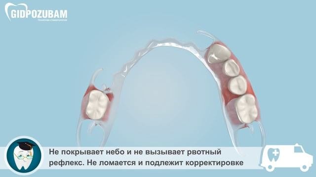 Съемные зубные протезы: съемный зубной протез-невидимка INVISIBLE