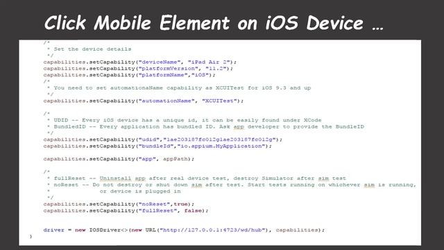 Automate iOS with Appium Java