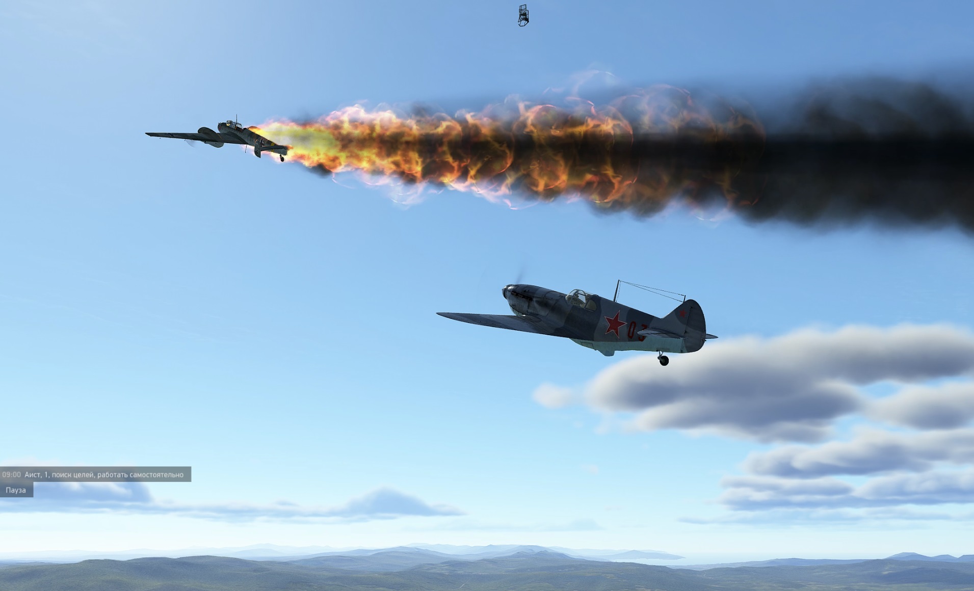 ЛаГГ-3 против  Bf 110,  победа.