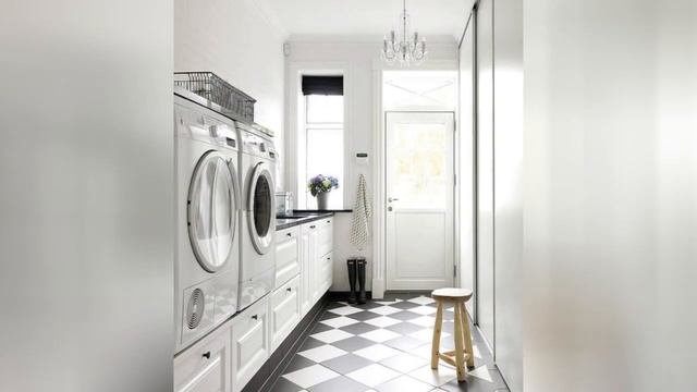 75 Linoleum Floor And Terra-cotta Tile Laundry Room Design Ideas You'll Love ♡