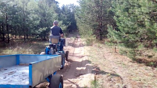 Как мы с женой провели выходные/Поездка на мотоблоке с прицепом за кирпичом.