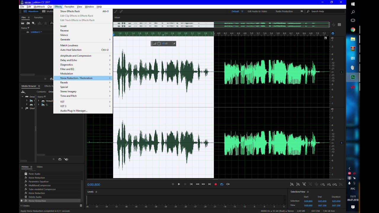 Adobe Audition: Улучшаем качества звука с бюджетного микрофона