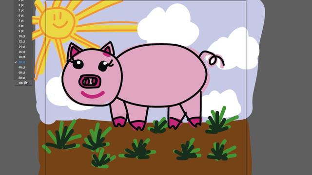 Рисуем свинку детям часть 87