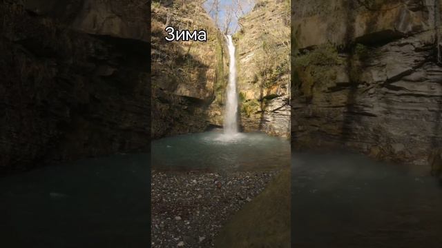 Игристый водопад Зимой и Весной.