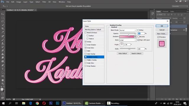 Photoshop: Khloé Kardashian Cartoon Gradient Text Effect