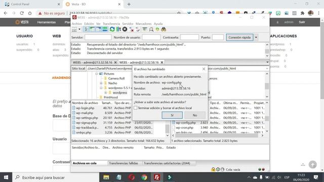 Cómo Instalar WordPress vía FTP en un VPS de Raiola con un Panel de Vesta