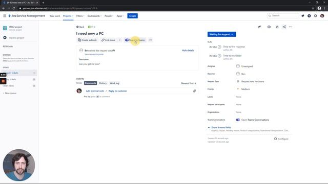 Demo: Microsoft Teams for Jira Service Management