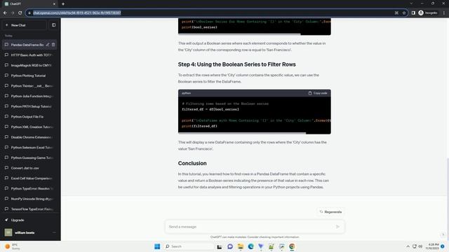python pandas dataframe find row containing specific value and return boolean