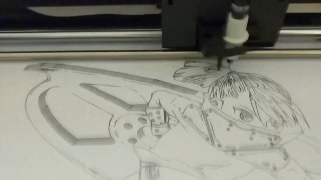 HP7550 pen plotter drawing