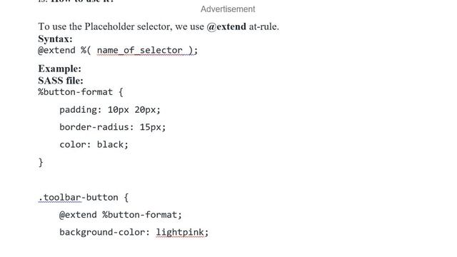 SASS | Placeholder Selectors