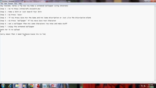 How To Make a Animated Wallpaper : Minecraft