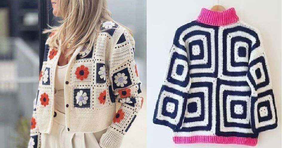 Модели из «бабушкиного квадрата» крючком - Crochet granny square patterns