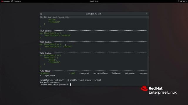 RHCE v8 Practice Session:  Use Ansible Vault in playbooks