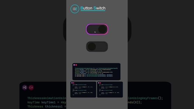 Modern Button Switch C# WPF #shorts