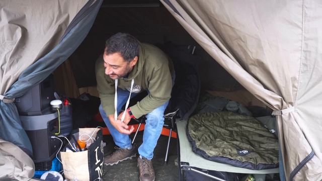 Car Tent CAMPING in Rain - Freezing Wild Weather