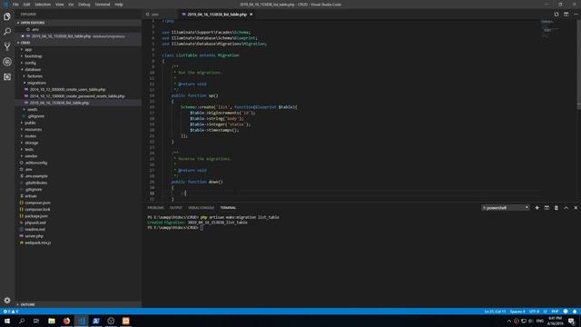 Cum să ne creeăm tabele și coloane în DB - Laravel Migration