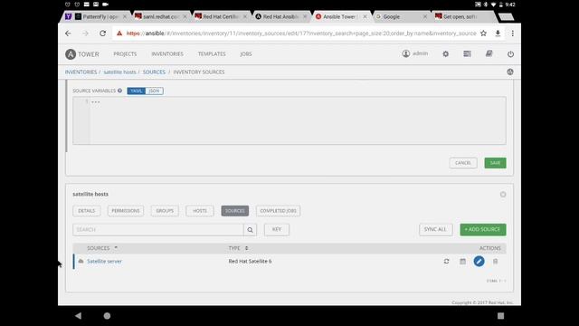 Ansible smart inventories and satellite integration