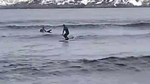 Surfing in the Arctic circle