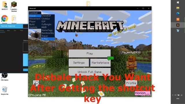 Horion Crash Fixed for Minecraft Win 10 1.14.60