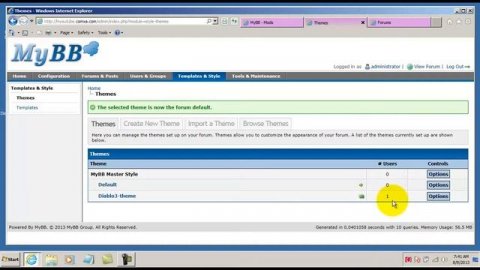 how to install mybb theme for my website